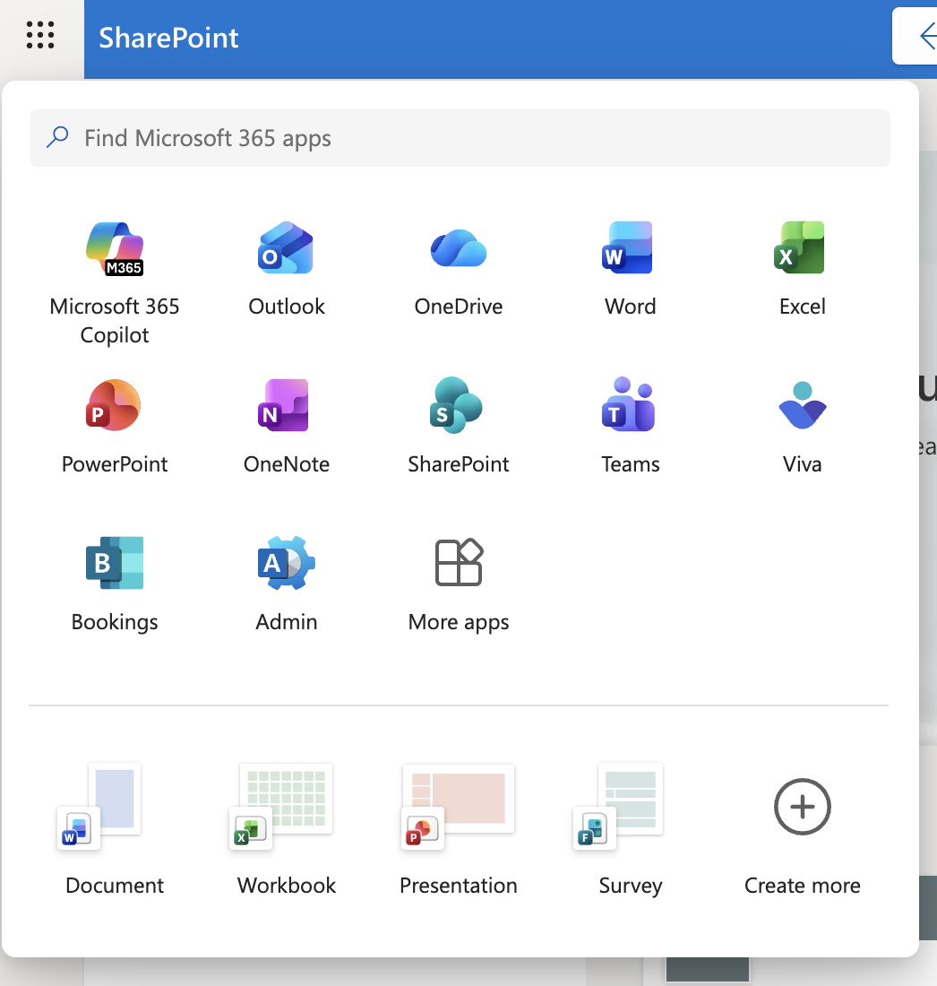 Microsoft 365 App Launcher